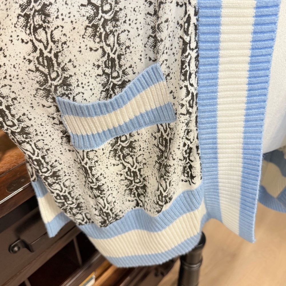 Central Park West Python Print Long Open Cardigan… - image 3